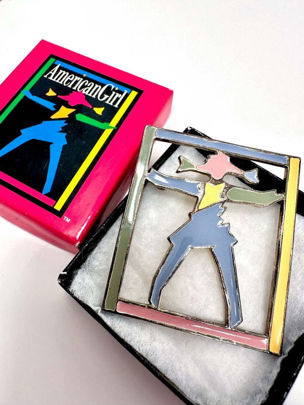 American Girl of Today Pastel Brooch Pin 1990's Pleasant Company Rare AG vintage